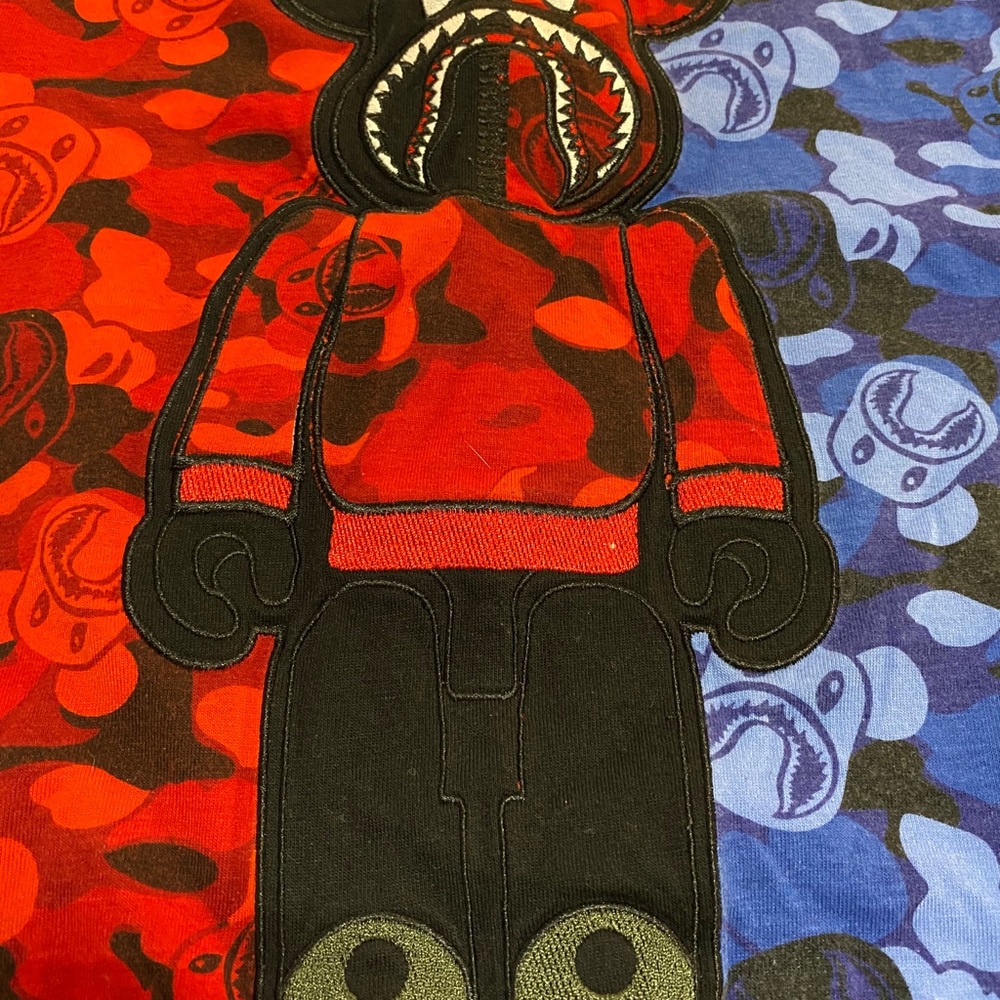 Bape Stitched Bearbrick Shark t-shirt